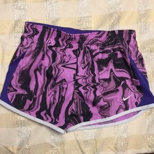 Nike-Purple Marbleized‎ Running Shorts-Youth Small